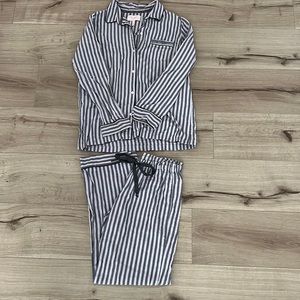 Victoria secret gray stripe PJs.